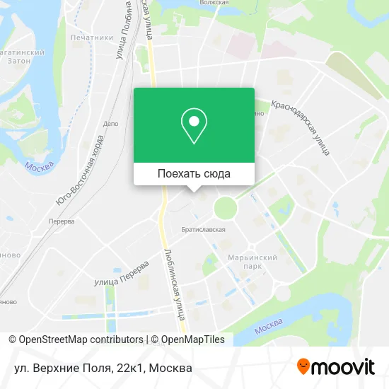 Карта ул. Верхние Поля, 22к1