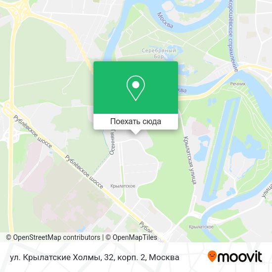 Карта ул. Крылатские Холмы, 32, корп. 2
