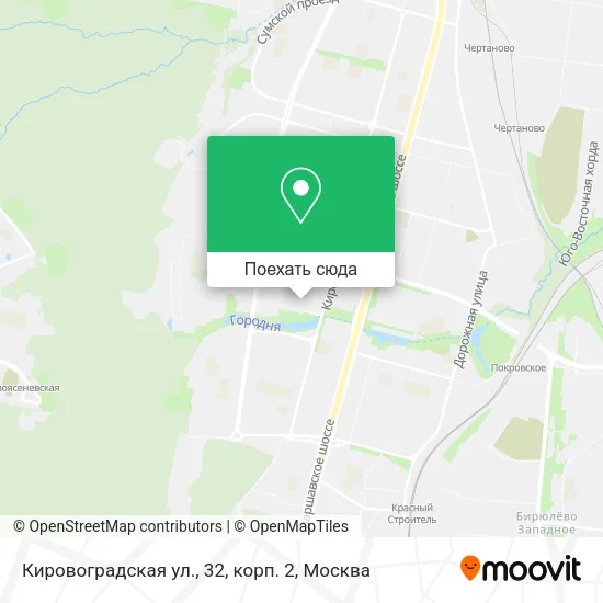 Карта Кировоградская ул., 32, корп. 2