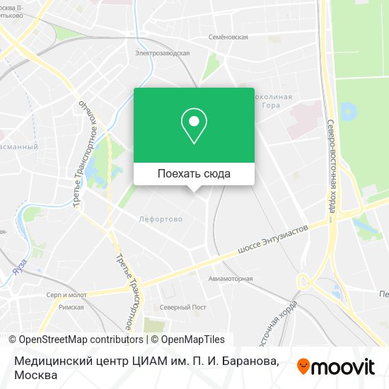 Карта Медицинский центр ЦИАМ им. П. И. Баранова