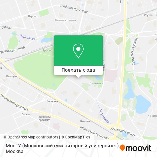 Карта МосГУ (Московский гуманитарный университет)