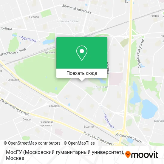 Карта МосГУ (Московский гуманитарный университет)