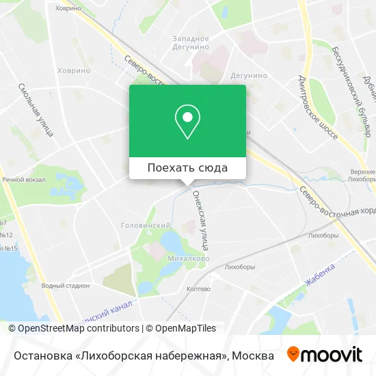 Карта Остановка «Лихоборская набережная»