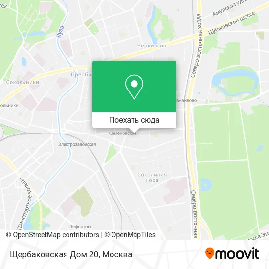 Карта Щербаковская Дом 20