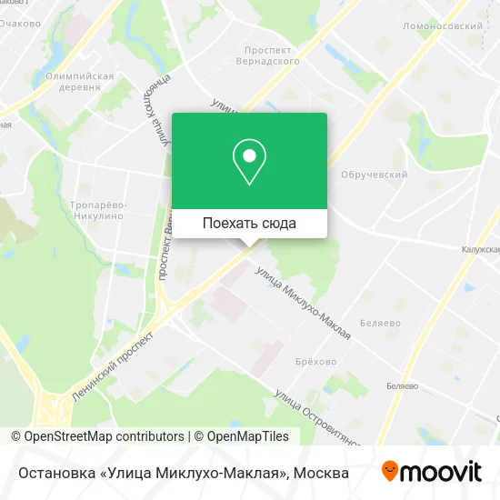 Карта Остановка «Улица Миклухо-Маклая»