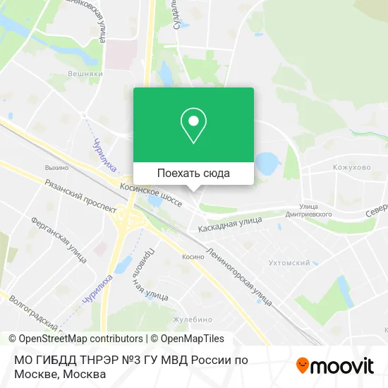 Карта МО ГИБДД ТНРЭР №3 ГУ МВД России по Москве