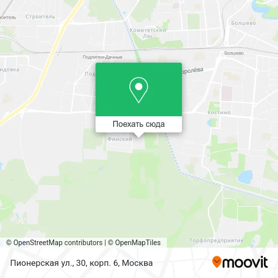 Карта Пионерская ул., 30, корп. 6