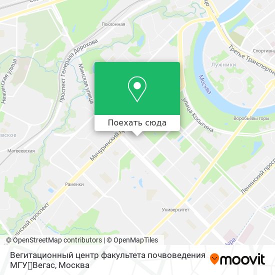 Карта Вегитационный центр факультета почвоведения МГУ🎍Вегас