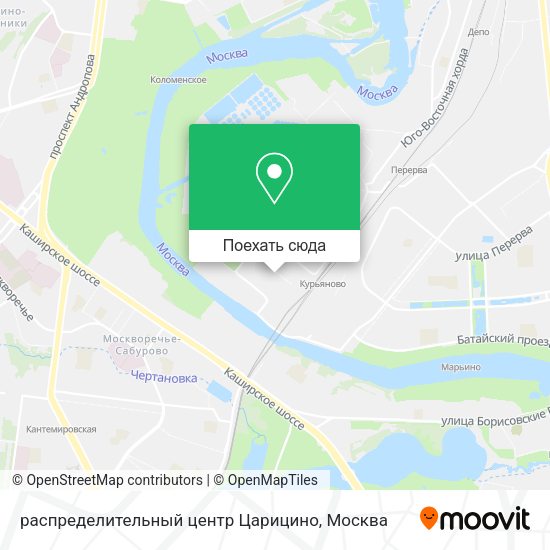 Карта распределительный центр Царицино