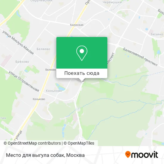 Карта Место для выгула собак