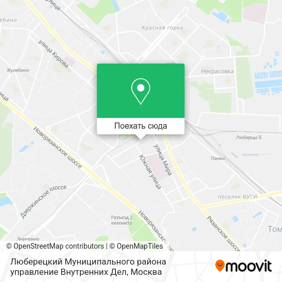 Карта Люберецкий Муниципального района управление Внутренних Дел