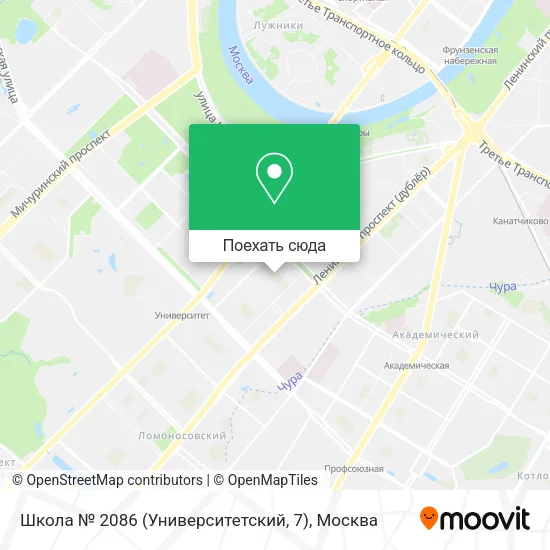 Карта Школа № 2086 (Университетский, 7)