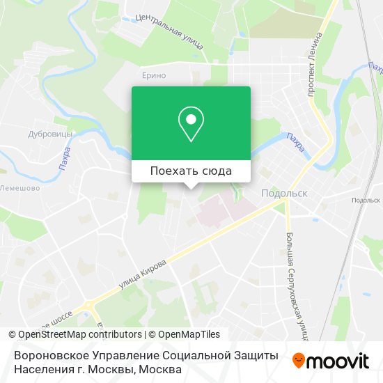 Карта Вороновское Управление Социальной Защиты Населения г. Москвы