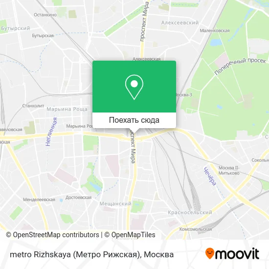 Карта metro Rizhskaya (Метро Рижская)