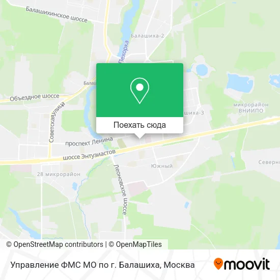 Карта Управление ФМС МО по г. Балашиха