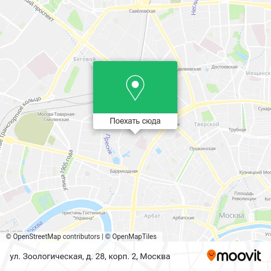 Карта ул. Зоологическая, д. 28, корп. 2