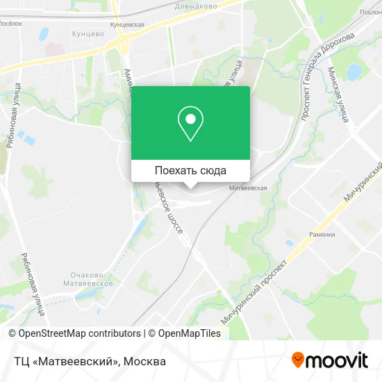 Карта ТЦ «Матвеевский»