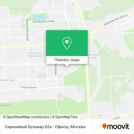 Карта Сиреневый бульвар 62а - Офисы