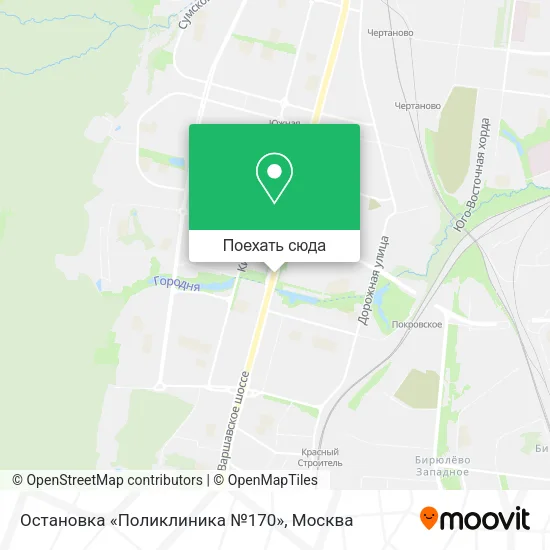 Карта Остановка «Поликлиника №170»