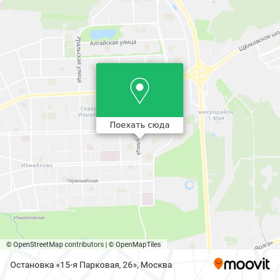 Карта Остановка «15-я Парковая, 26»