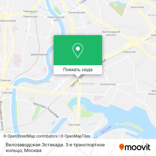 Карта Велозаводская Эстакада. 3-е транспортное кольцо