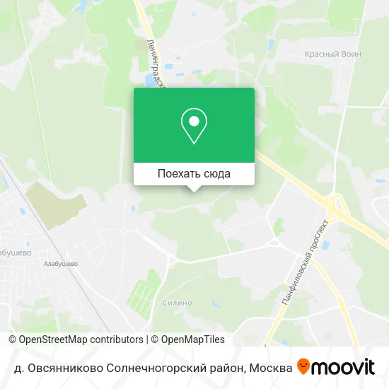 Карта д. Овсянниково Солнечногорский район