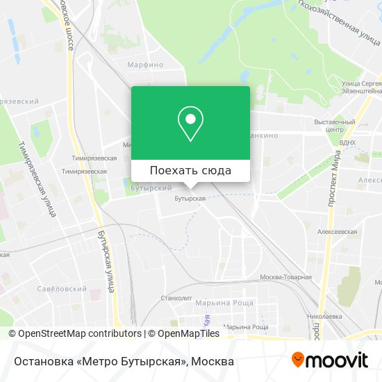 Карта Остановка «Метро Бутырская»
