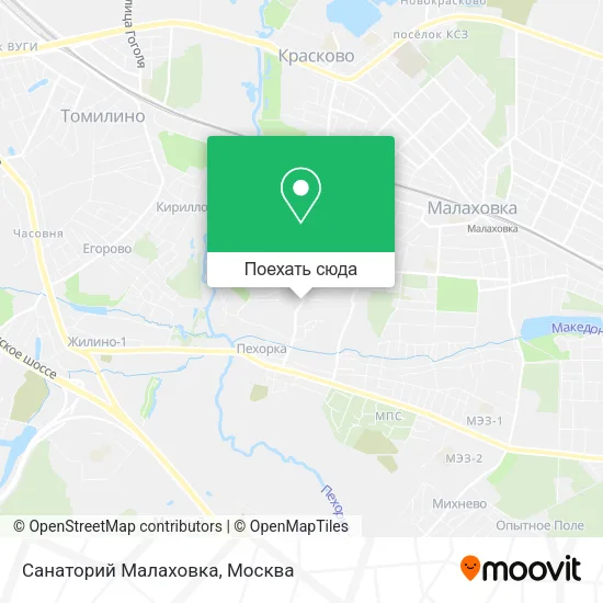 Карта Санаторий Малаховка