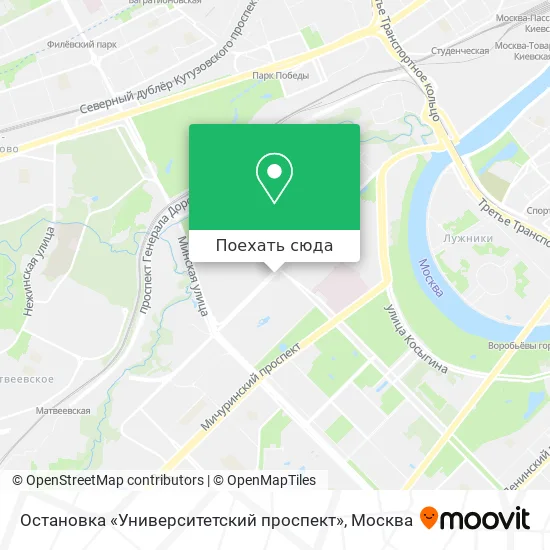 Карта Остановка «Университетский проспект»