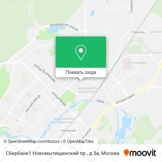 Карта Сбербанк1 Новомытищинский пр., д.5а