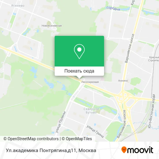 Карта Ул.академика Понтрягина,д11
