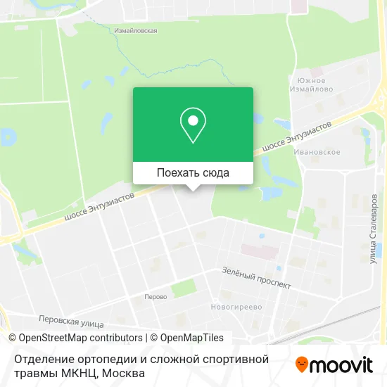 Карта Отделение ортопедии и сложной спортивной травмы МКНЦ