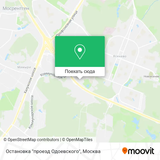 Карта Остановка "проезд Одоевского"