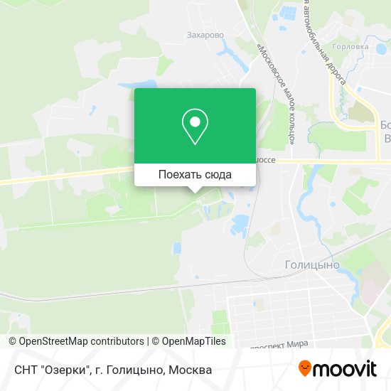 Карта СНТ "Озерки", г. Голицыно