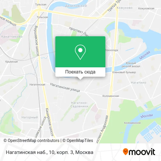 Карта Нагатинская наб., 10, корп. 3