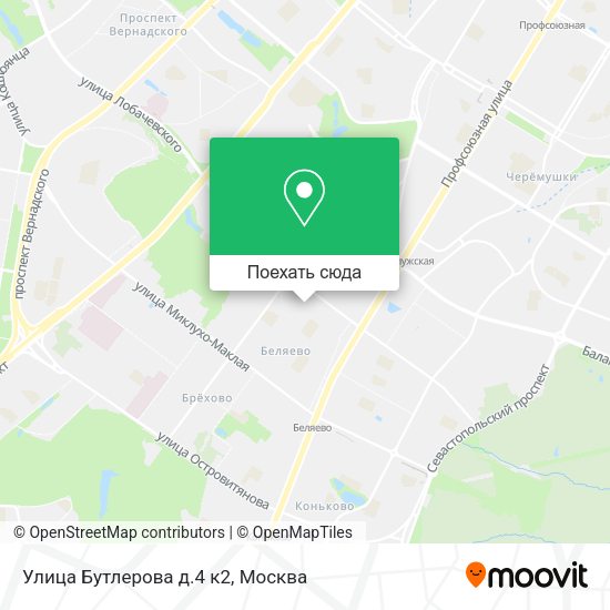 Карта Улица Бутлерова д.4 к2