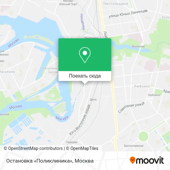 Карта Остановка «Поликлиника»