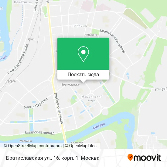 Карта Братиславская ул., 16, корп. 1
