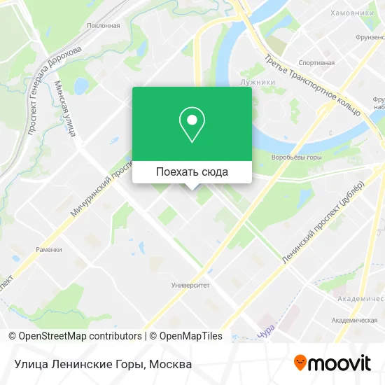 Карта Улица Ленинские Горы
