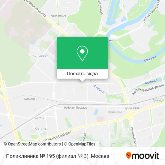 Карта Поликлиника № 195 (филиал № 3)