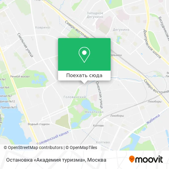 Карта Остановка «Академия туризма»