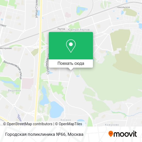 Карта Городская поликлиника №66