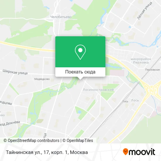 Карта Тайнинская ул., 17, корп. 1