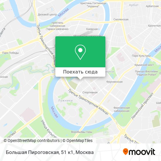 Карта Большая Пироговская, 51 к1
