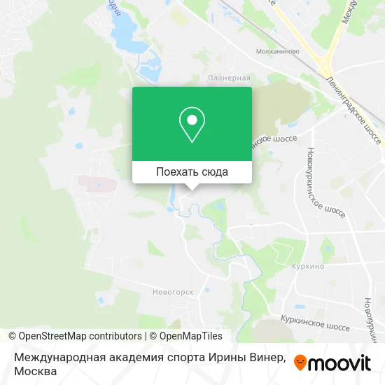 Карта Международная академия спорта Ирины Винер