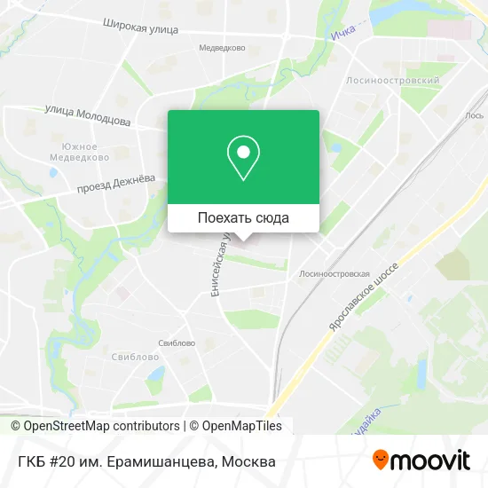 Карта ГКБ #20 им. Ерамишанцева