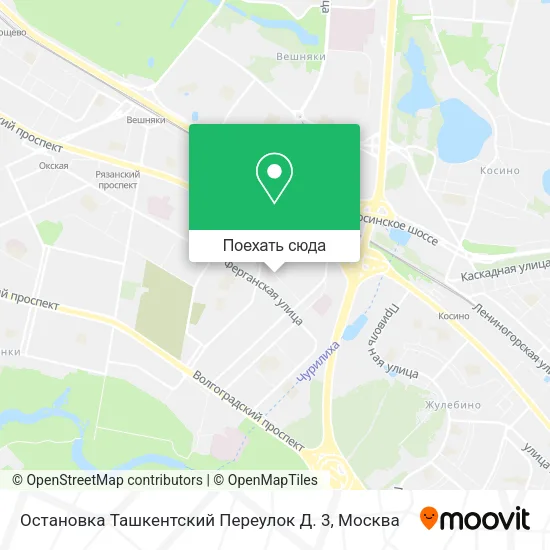 Карта Остановка Ташкентский Переулок Д. 3