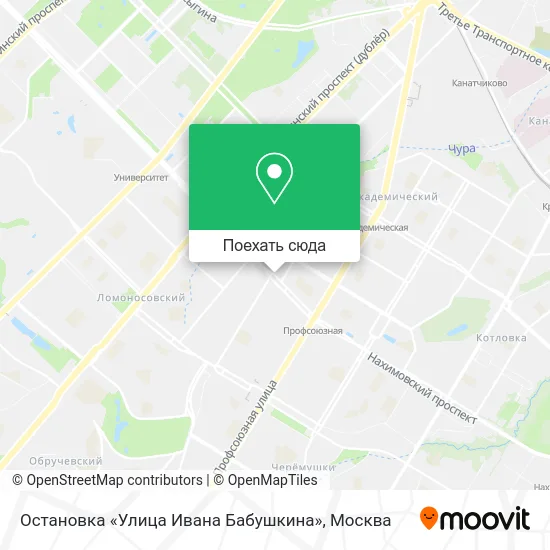 Карта Остановка «Улица Ивана Бабушкина»