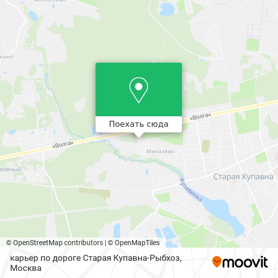 Карта карьер по дороге Старая Купавна-Рыбхоз