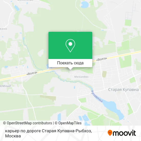 Карта карьер по дороге Старая Купавна-Рыбхоз